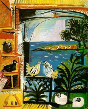 パブロ・ピカソ Painting - 鳩のワークショップIII 1957年 パブロ・ピカソ